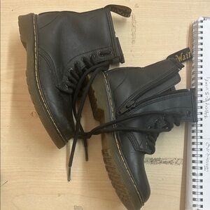 Dr. Martens Kids Black Leather Boots